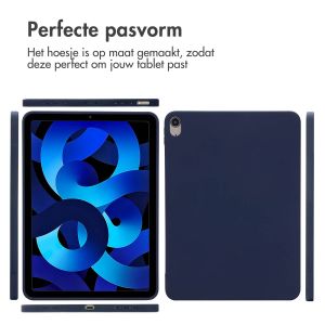 Accezz Liquid Silicone Backcover met penhouder iPad Air (2020 - 2022) - Donkerblauw