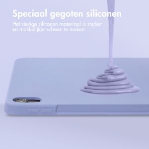 Accezz Liquid Silicone Backcover met penhouder iPad Air (2020 - 2022) - Lila