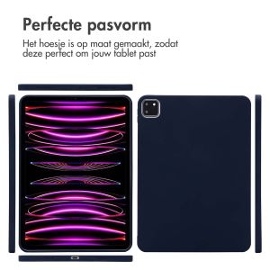 Accezz Liquid Silicone Backcover met penhouder iPad Pro 11 (2018 - 2022) - Donkerblauw
