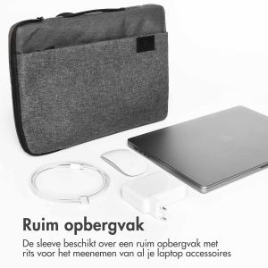 iMoshion Laptop hoes 13-14 inch - Laptopsleeve met handvat - Geschikt voor laptops van 13-14 inch - Grijs