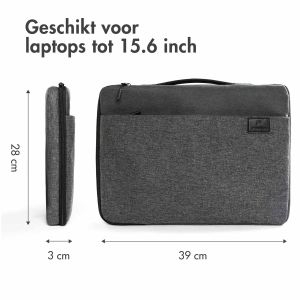 iMoshion Laptop hoes 15-16 inch - Laptopsleeve met handvat - Geschikt voor laptops tot 15.6 inch - Grijs