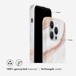 Selencia Aurora Fashion Backcover iPhone 15 Pro Max - Duurzaam hoesje - 100% gerecycled - Wit Marmer