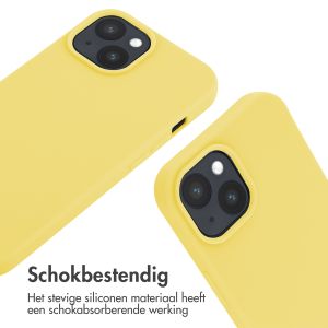 iMoshion Siliconen hoesje met koord iPhone 15 - Geel