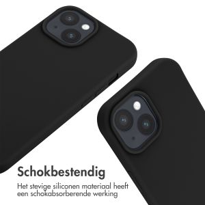 iMoshion Siliconen hoesje met koord iPhone 15 - Zwart