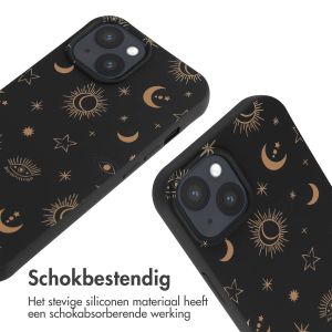 iMoshion Siliconen design hoesje met koord iPhone 15 - Sky Black