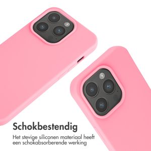 iMoshion Siliconen hoesje met koord iPhone 15 Pro - Roze