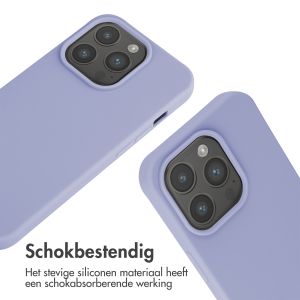 iMoshion Siliconen hoesje met koord iPhone 15 Pro - Paars