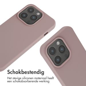 iMoshion Siliconen hoesje met koord iPhone 15 Pro - Sand Pink