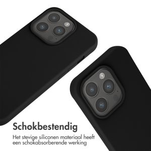 iMoshion Siliconen hoesje met koord iPhone 15 Pro - Zwart