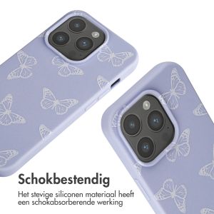 iMoshion Siliconen design hoesje met koord iPhone 15 Pro - Butterfly