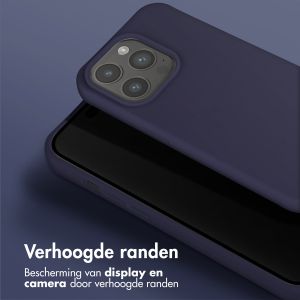 Selencia Siliconen hoesje met afneembaar koord iPhone 15 Pro - Donkerblauw