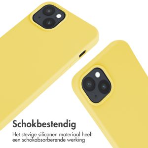 iMoshion Siliconen hoesje met koord iPhone 15 Plus - Geel