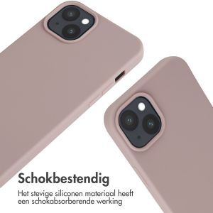 iMoshion Siliconen hoesje met koord iPhone 15 Plus - Sand Pink