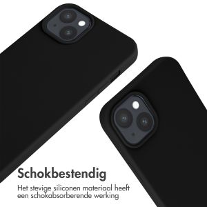 iMoshion Siliconen hoesje met koord iPhone 15 Plus - Zwart