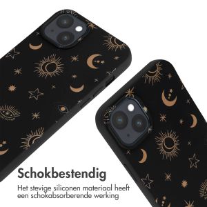 iMoshion Siliconen design hoesje met koord iPhone 15 Plus - Sky Black