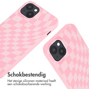 iMoshion Siliconen design hoesje met koord iPhone 15 Plus - Retro Pink