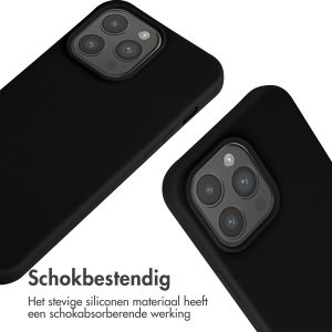 iMoshion Siliconen hoesje met koord iPhone 15 Pro Max - Zwart