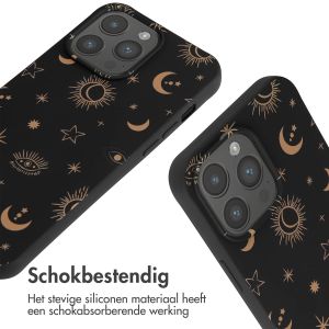 iMoshion Siliconen design hoesje met koord iPhone 15 Pro Max - Sky Black