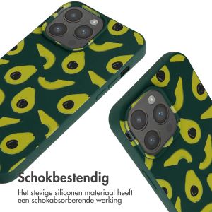 iMoshion Siliconen design hoesje met koord iPhone 15 Pro Max - Avocado Green