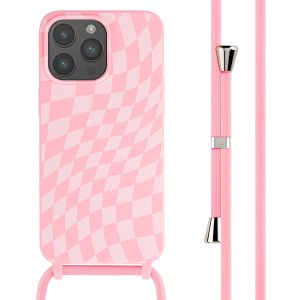 iMoshion Siliconen design hoesje met koord iPhone 15 Pro Max - Retro Pink