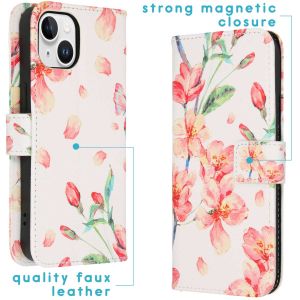iMoshion Design Softcase Bookcase iPhone 15 - Blossom Watercolor