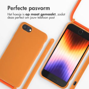 iMoshion Siliconen hoesje met koord iPhone SE (2022 / 2020) / 8 / 7 - Oranje