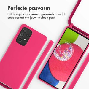 iMoshion Siliconen hoesje met koord Samsung Galaxy A53 - Fluor Roze