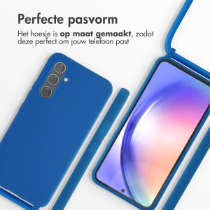 iMoshion Siliconen hoesje met koord Samsung Galaxy A54 (5G) - Blauw