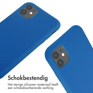 iMoshion Siliconen hoesje met koord iPhone 11 - Blauw