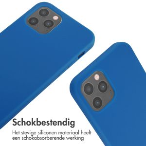 iMoshion Siliconen hoesje met koord iPhone 12 (Pro) - Blauw
