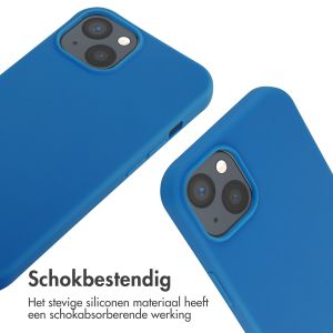iMoshion Siliconen hoesje met koord iPhone 13 - Blauw