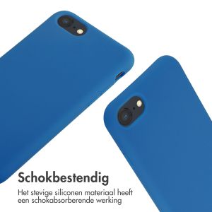 iMoshion Siliconen hoesje met koord iPhone SE (2022 / 2020) / 8 / 7 - Blauw