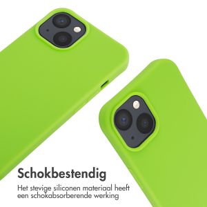 iMoshion Siliconen hoesje met koord iPhone 14 - Fluor Groen