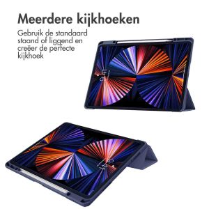 iMoshion Trifold Hardcase Bookcase iPad Pro 12.9 (2018 - 2022) - Donkerblauw
