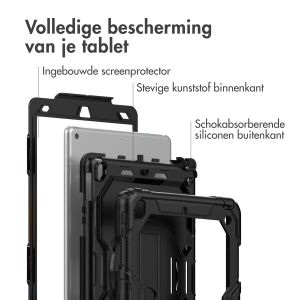 Accezz Rugged Backcover met schouderstrap iPad 9 (2021) 10.2 inch / iPad 8 (2020) 10.2 inch / iPad 7 (2019) 10.2 inch - Zwart