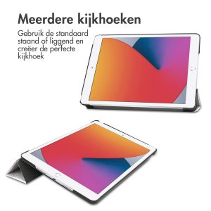 iMoshion Trifold Design Bookcase iPad 7 (2019) / iPad 8 (2020) / iPad 9 (2021) 10.2 inch - White Marble