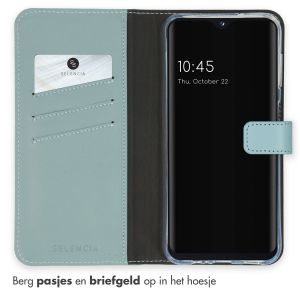 Selencia Echt Lederen Bookcase Samsung Galaxy A14 (5G/4G) - Air Blue