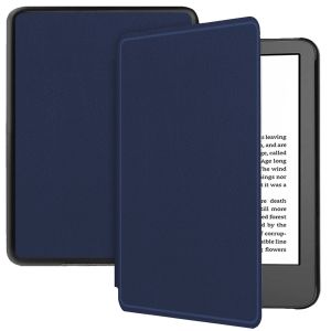 iMoshion Slim Hard Case Sleepcover Bookcase Amazon Kindle (2022) 11th gen - Donkerblauw