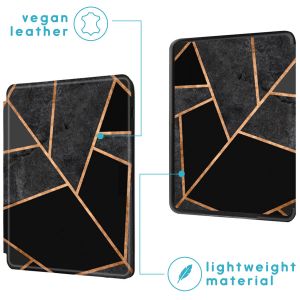 iMoshion Design Slim Hard Case Sleepcover Bookcase Amazon Kindle (2022) 11th gen - Black Graphic