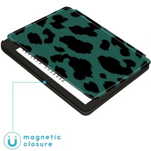 iMoshion Design Slim Hard Case Sleepcover Amazon Kindle (2022) 11th gen - Green Leopard
