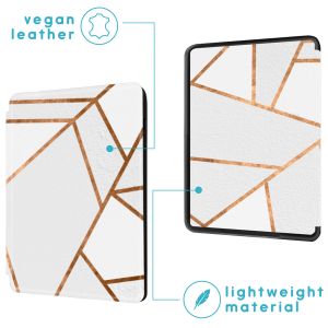 iMoshion Design Slim Hard Case Sleepcover Amazon Kindle (2022) 11th gen - White Graphic