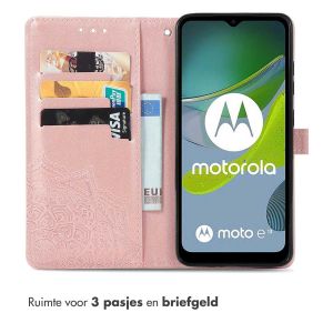iMoshion Mandala Bookcase Motorola Moto E13 - Rosé Goud