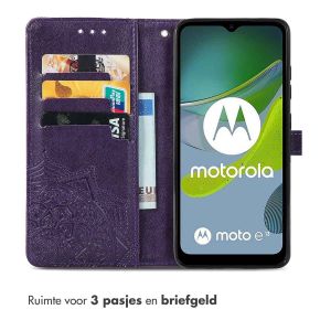 iMoshion Mandala Bookcase Motorola Moto E13 - Paars