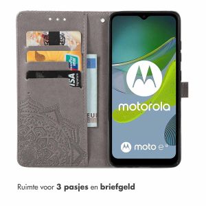 iMoshion Mandala Bookcase Motorola Moto E13 - Grijs