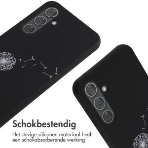 iMoshion Siliconen design hoesje met koord Samsung Galaxy A35 - Dandelion Black