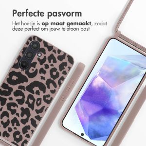 iMoshion Siliconen design hoesje met koord Samsung Galaxy A55 - Animal Pink