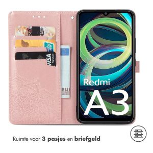 iMoshion Mandala Bookcase Xiaomi Redmi A3 - Rosé Goud