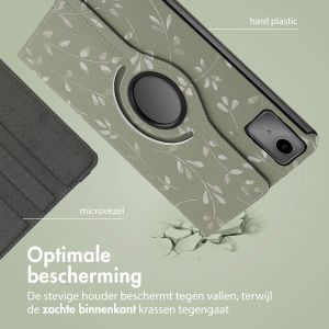 iMoshion 360° Draaibare Design Bookcase Lenovo Tab M11 - Green Flowers