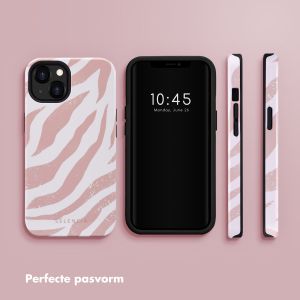 Selencia Vivid Backcover iPhone 13 - Colorful Zebra Old Pink