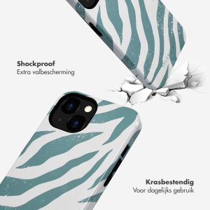 Selencia Vivid Backcover iPhone 13 - Colorful Zebra Pine Blue